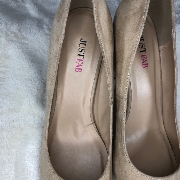 JustFab Tan Suede Block Heel Sz 9 - Picture 8 of 11